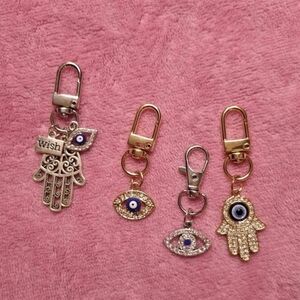 Gold and Silver Evil Eye Keychain $5 Each